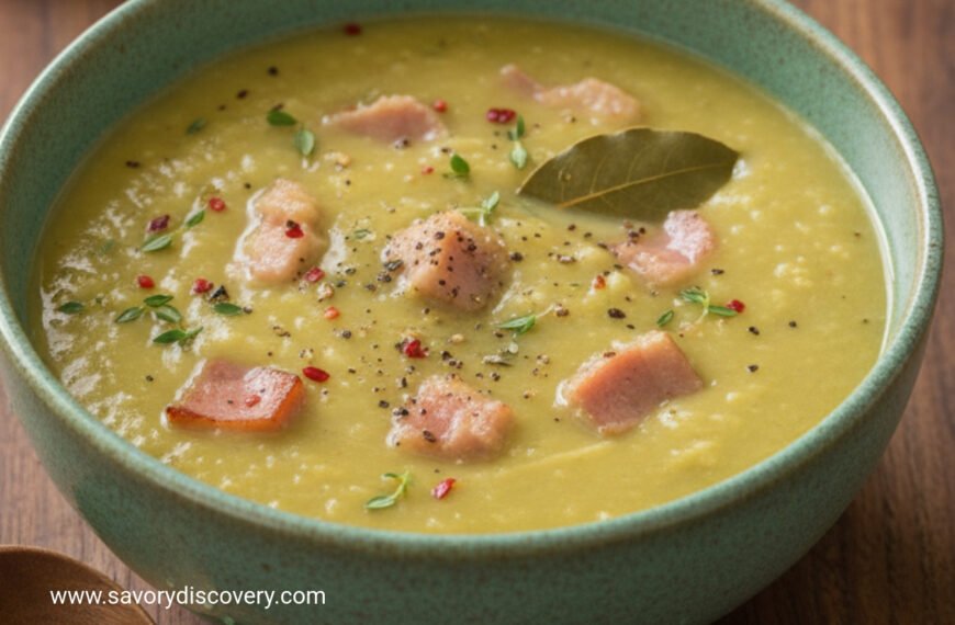Cozy Christmas Pea and Ham Soup