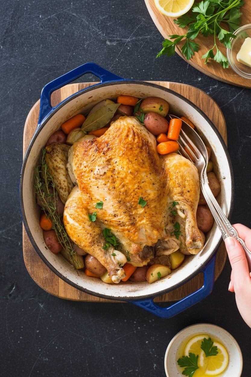 Cozy Pot Roasted Chicken with Winter Vegetables