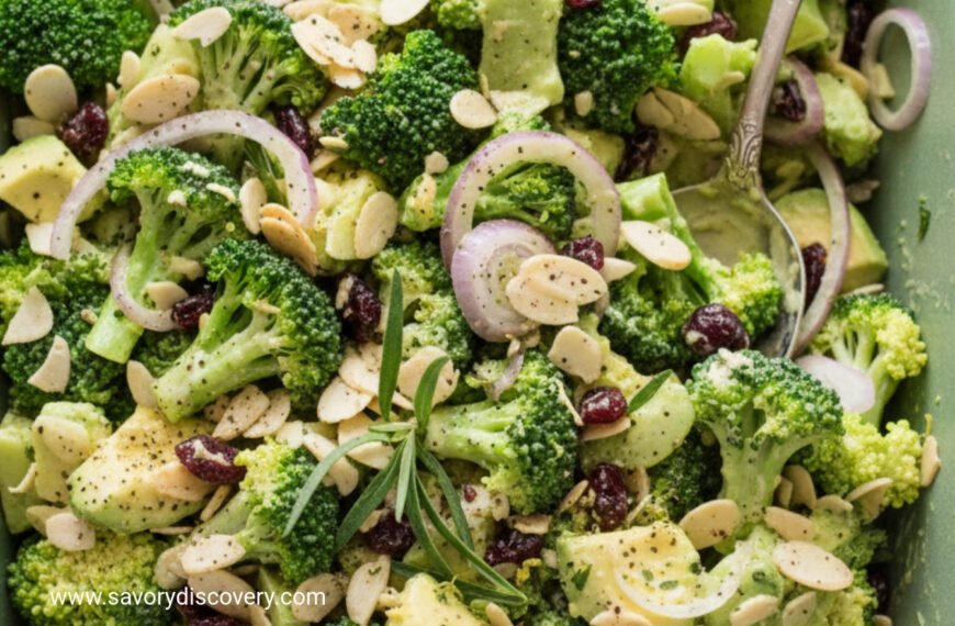 Cranberry Almond Christmas Broccoli Salad