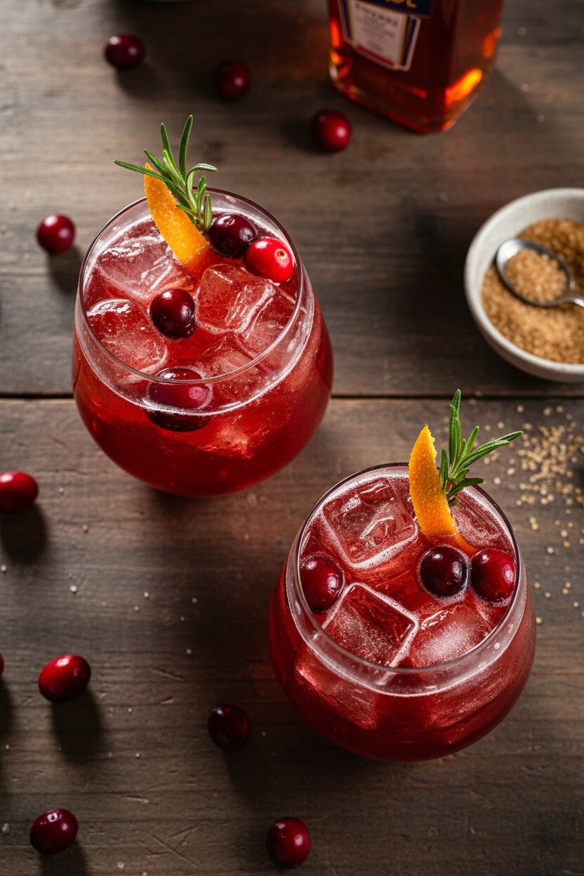 Cranberry Aperol Holiday Fizz