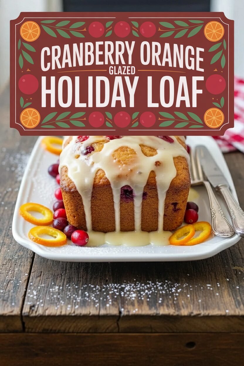 Cranberry Orange Glazed Holiday Loaf