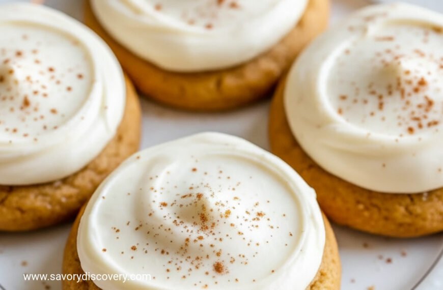 Cream Cheese Frosted Pumpkin Holiday Cookies