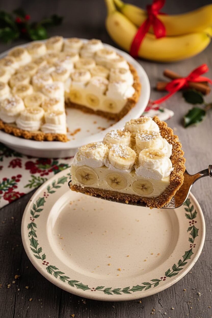Creamy Banana Christmas Pie