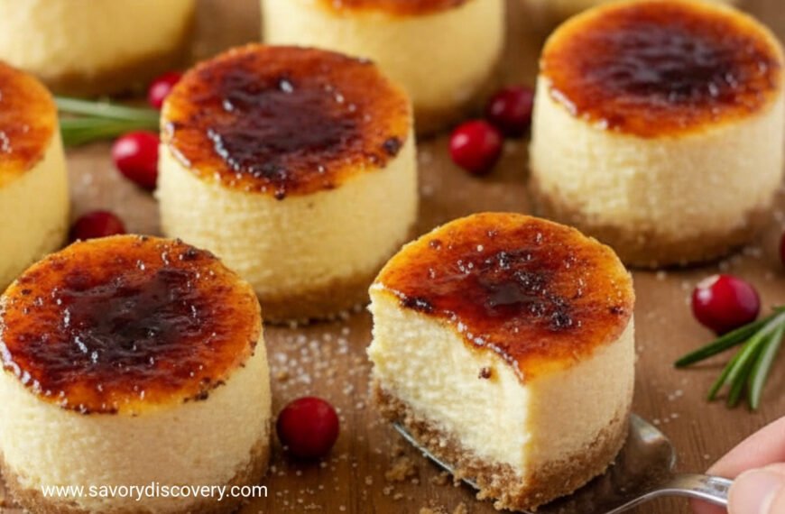 Creamy Brulee Holiday Cheesecake Bites