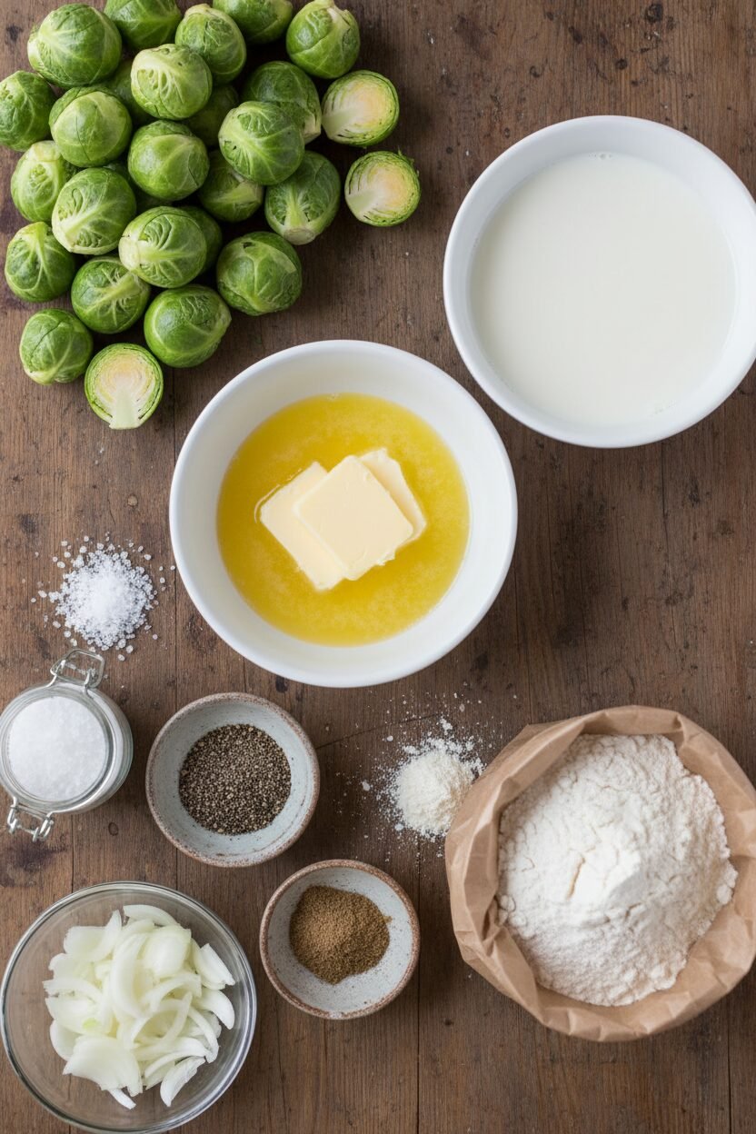 Creamy Nutmeg Brussels Sprouts Noel