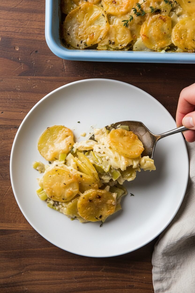 Creamy Potato and Leek Holiday Bake