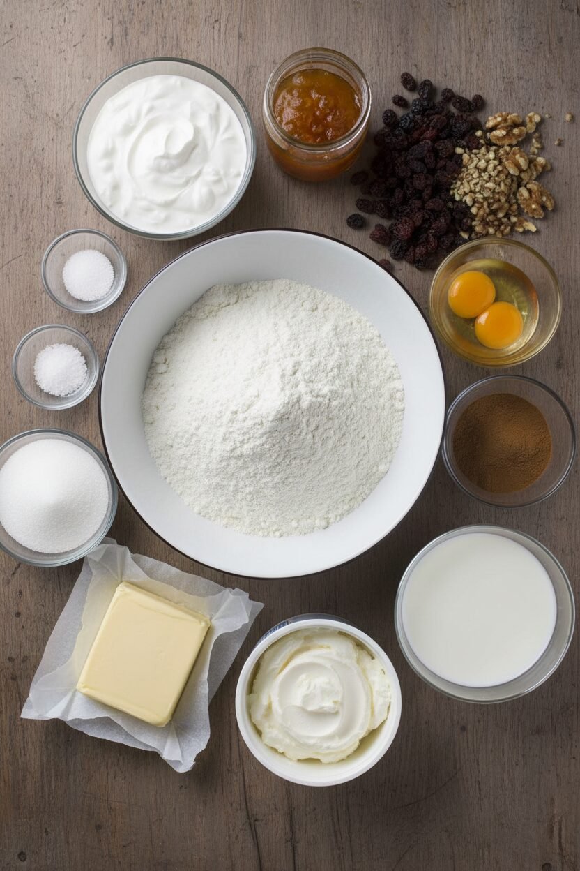 Crescent Moon Rugelach with Raisin Walnut Filling