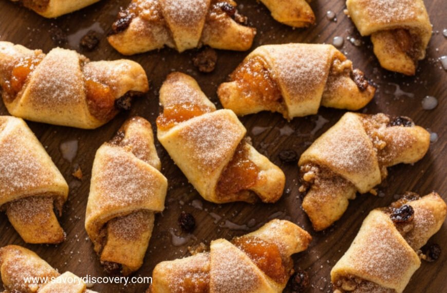 Crescent Moon Rugelach with Raisin Walnut Filling