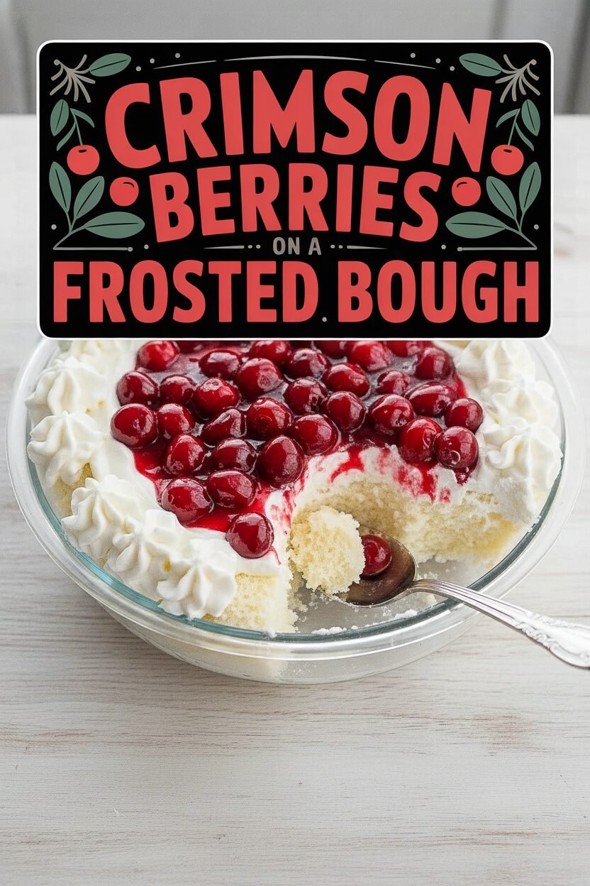 Crimson Berries on a Frosted Bough