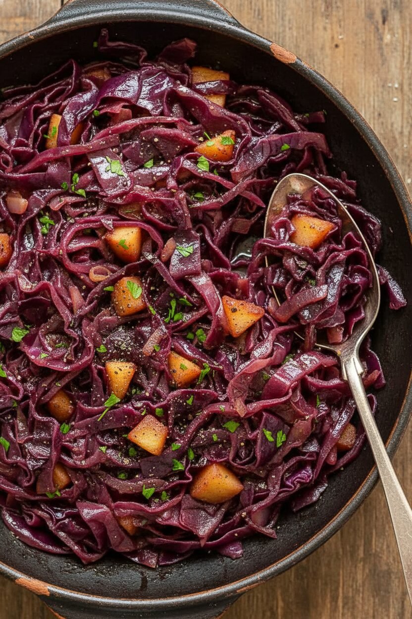 Crimson Christmas Braised Cabbage