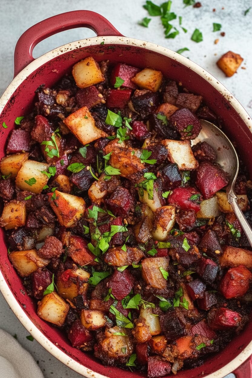 Crimson Flannel Holiday Hash