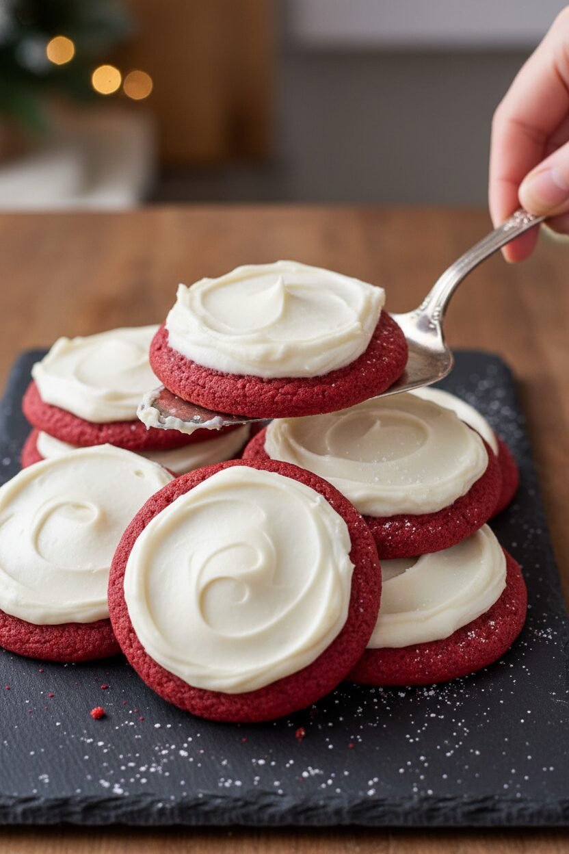 Crimson Snowdrift Christmas Cookies