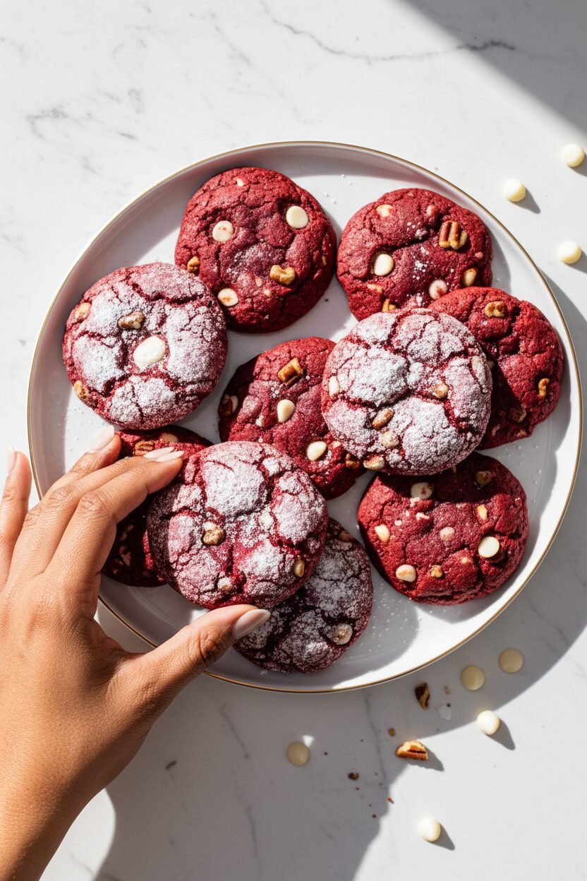 Crimson Velvet Holiday Cookie Puffs