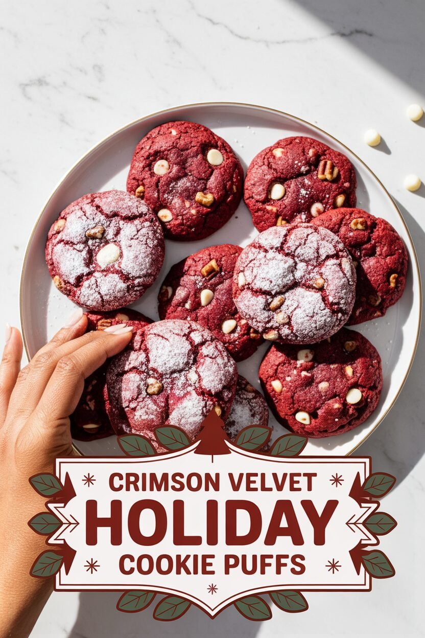 Crimson Velvet Holiday Cookie Puffs