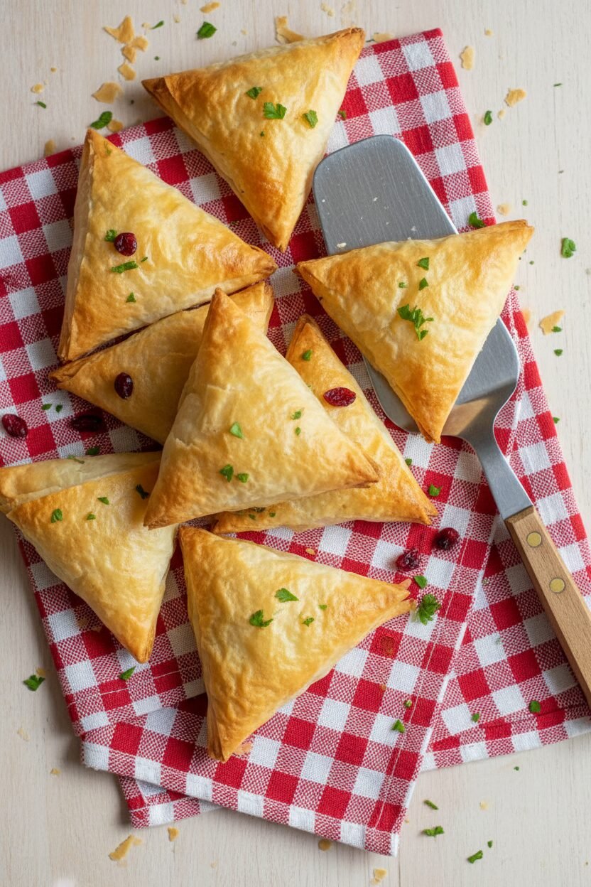 Crispy Cheese Triangle Christmas Bites