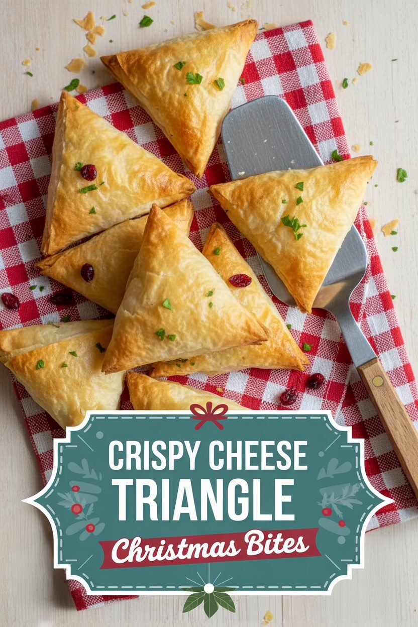 Crispy Cheese Triangle Christmas Bites