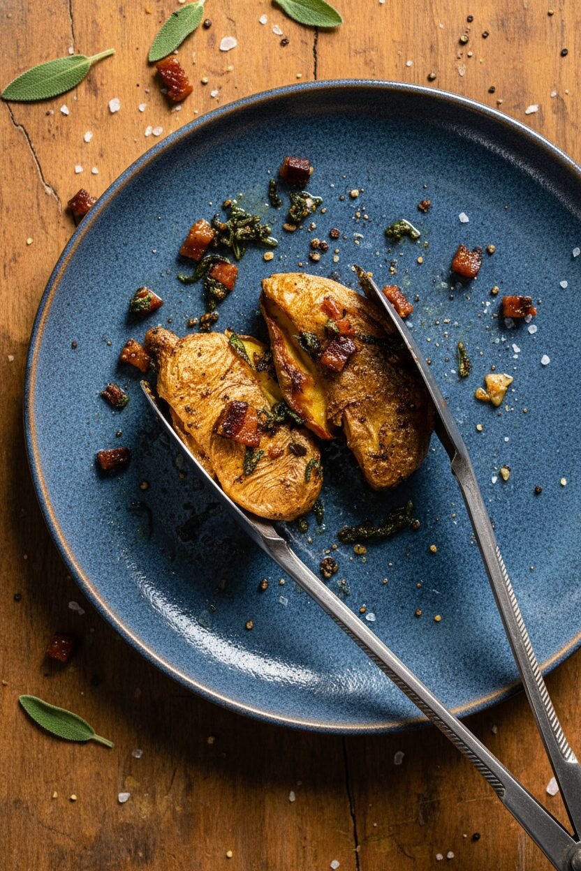 Crispy Pancetta and Sage Roasted Fingerlings