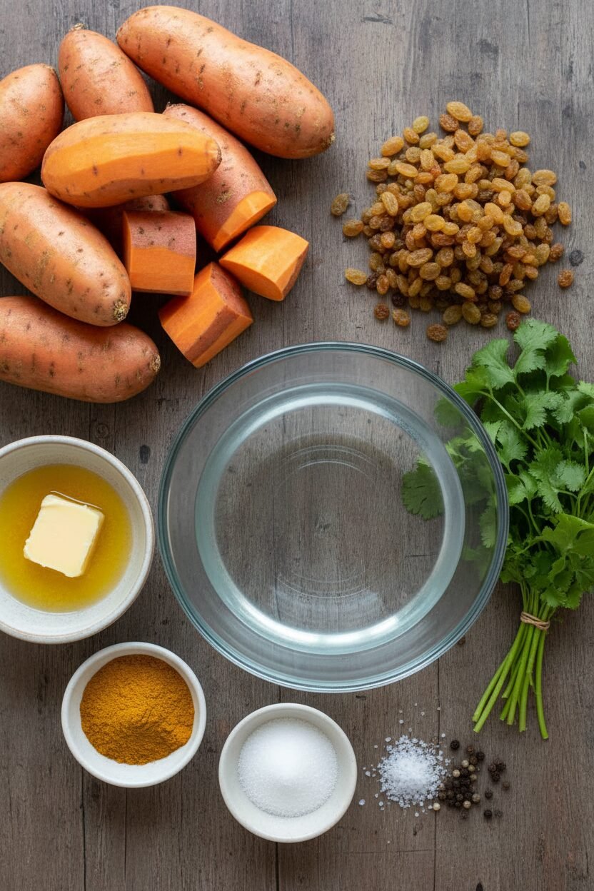 Curried Sweet Potato Gold with Raisins