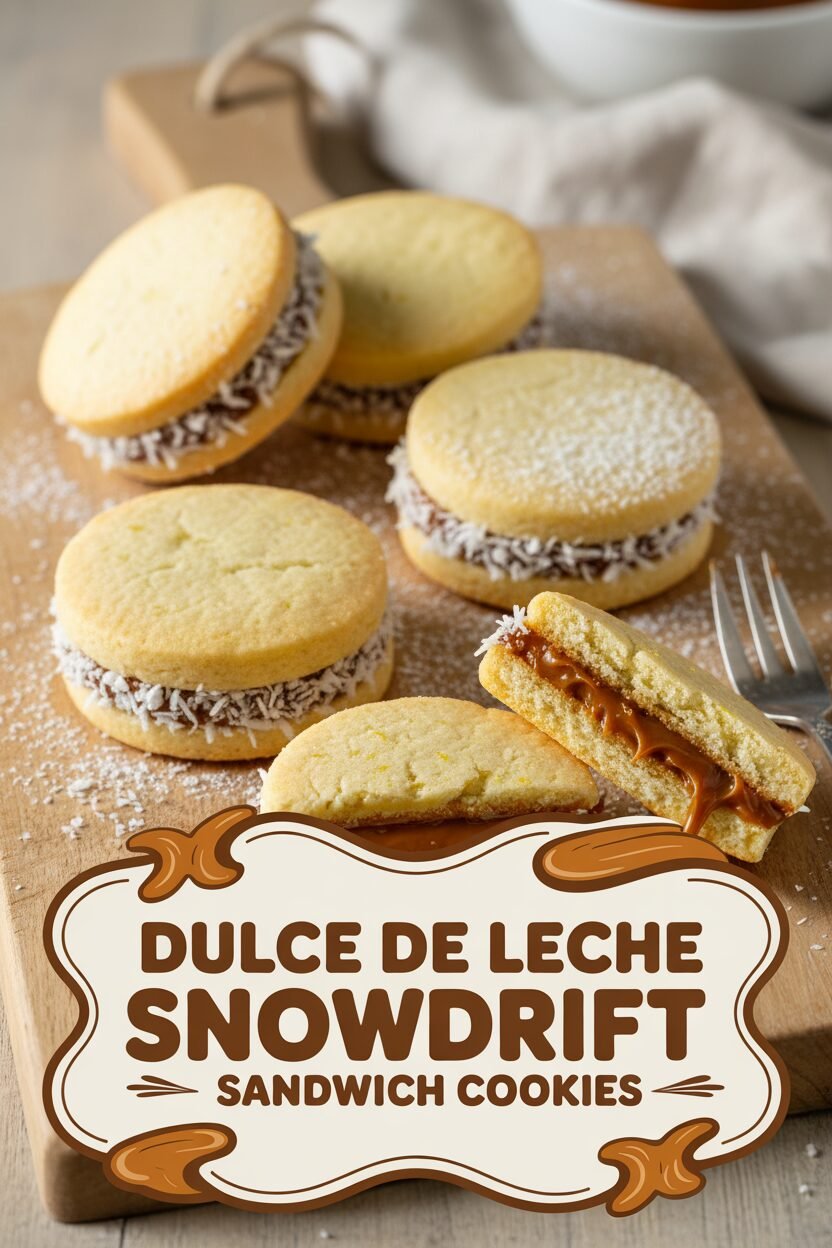 Dulce de Leche Snowdrift Sandwich Cookies