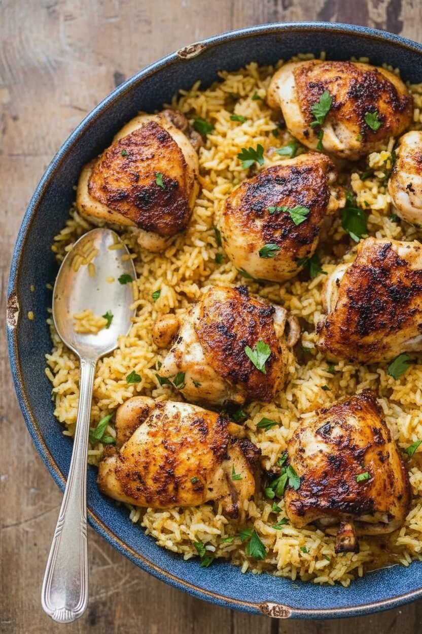 Festive Baked Chicken and Rice
