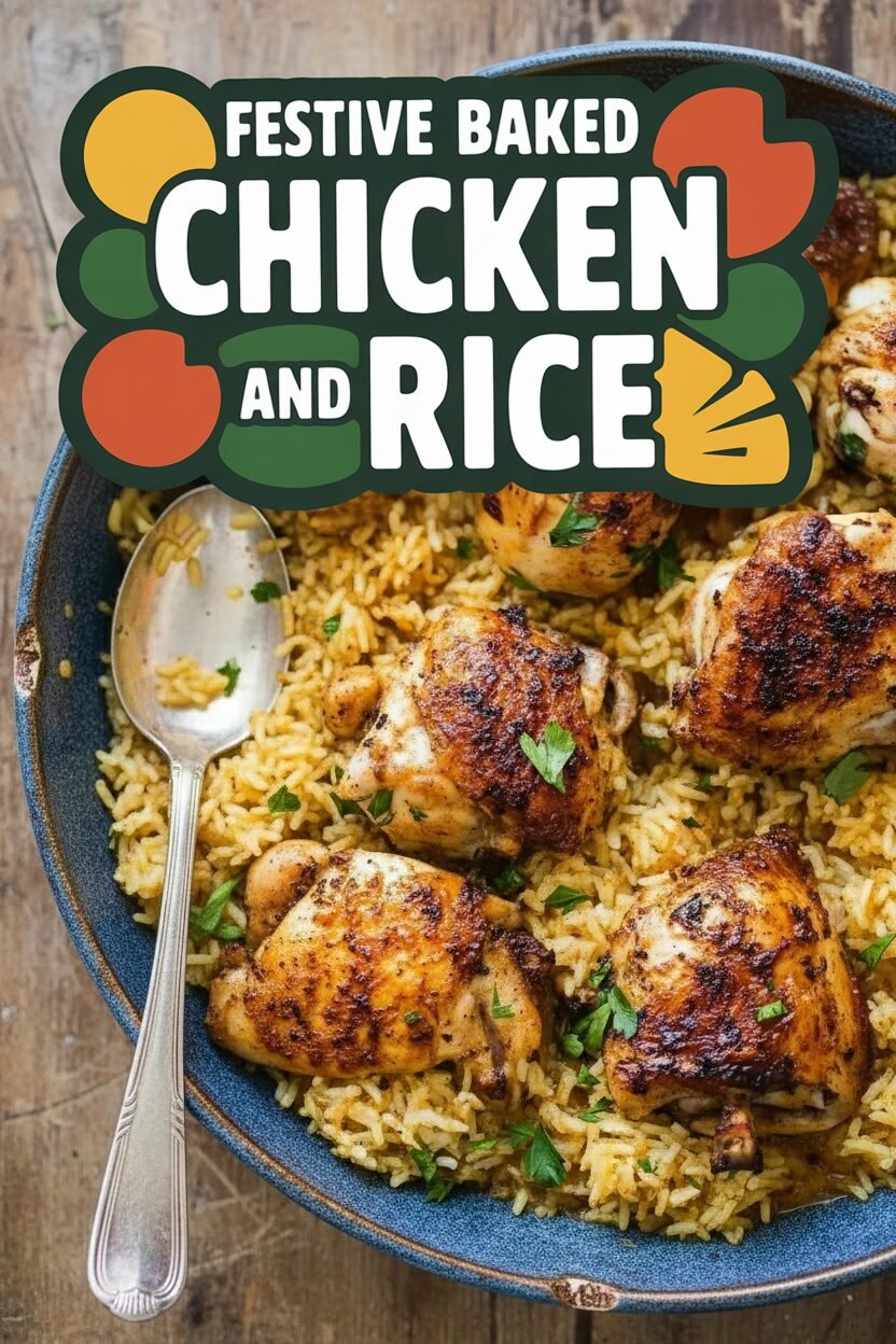 Festive Baked Chicken and Rice