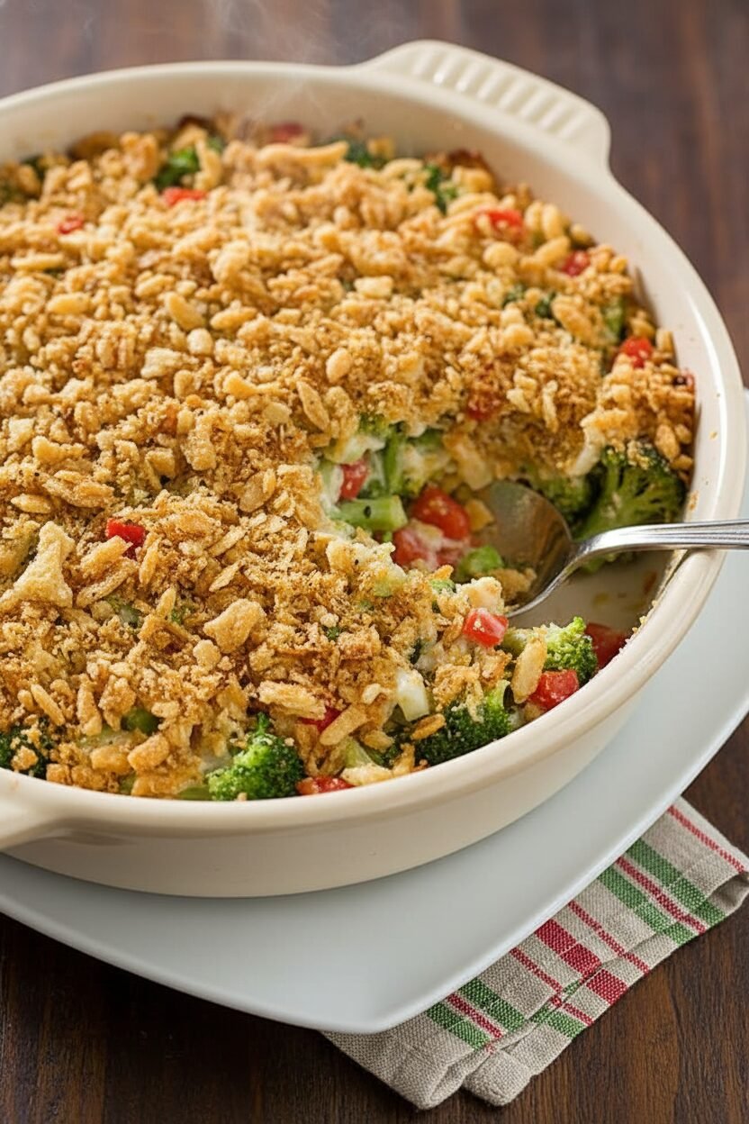 Festive Broccoli Cheese Bake