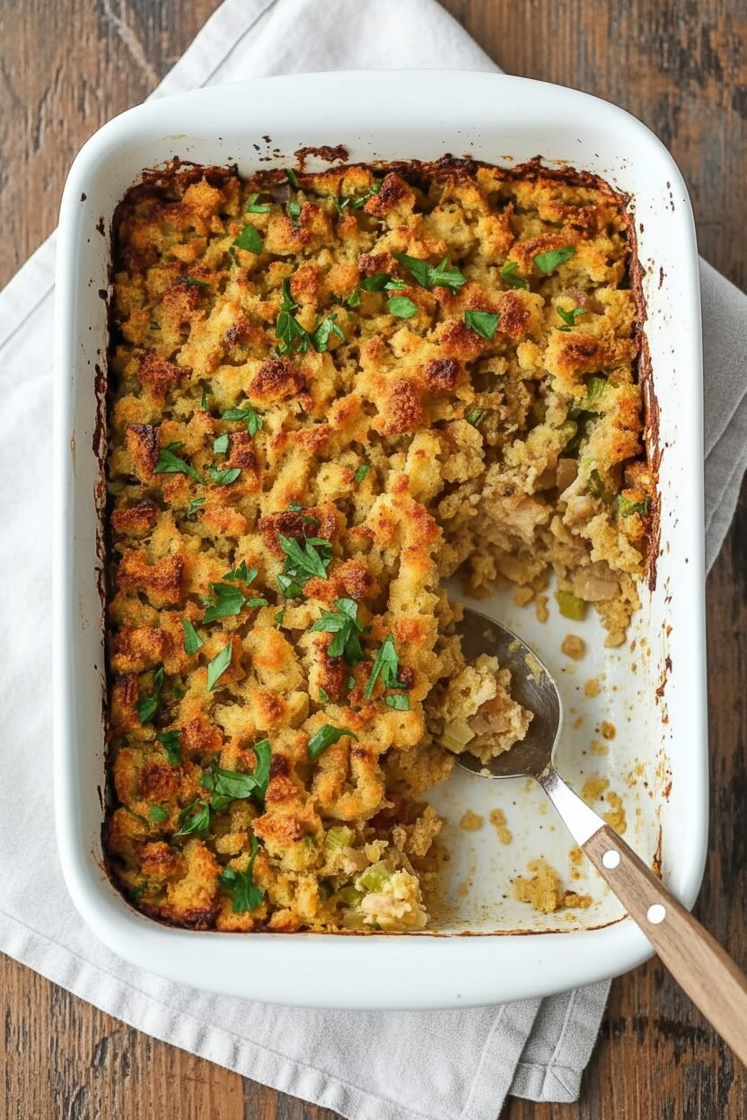 Festive Chicken and Stuffing Bake