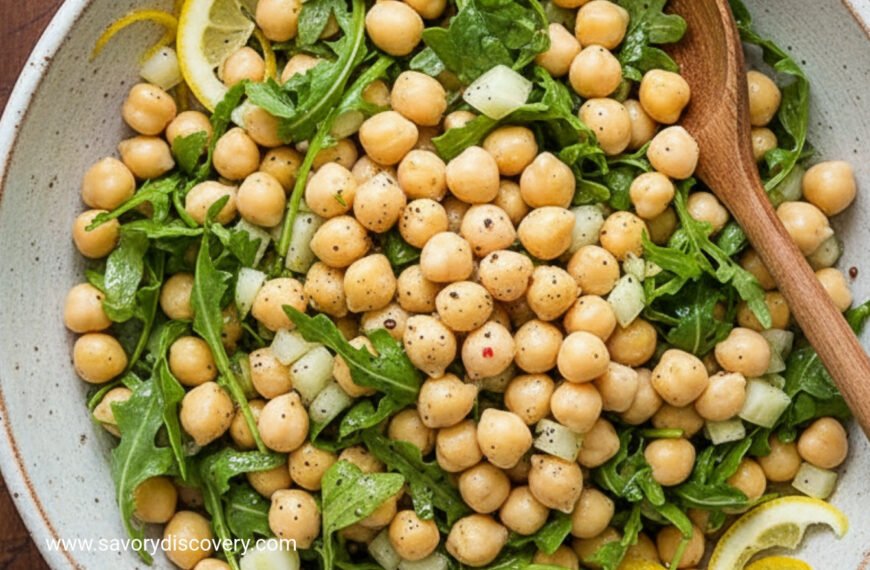 Festive Chickpea Salad with Fennel and Peppery Greens