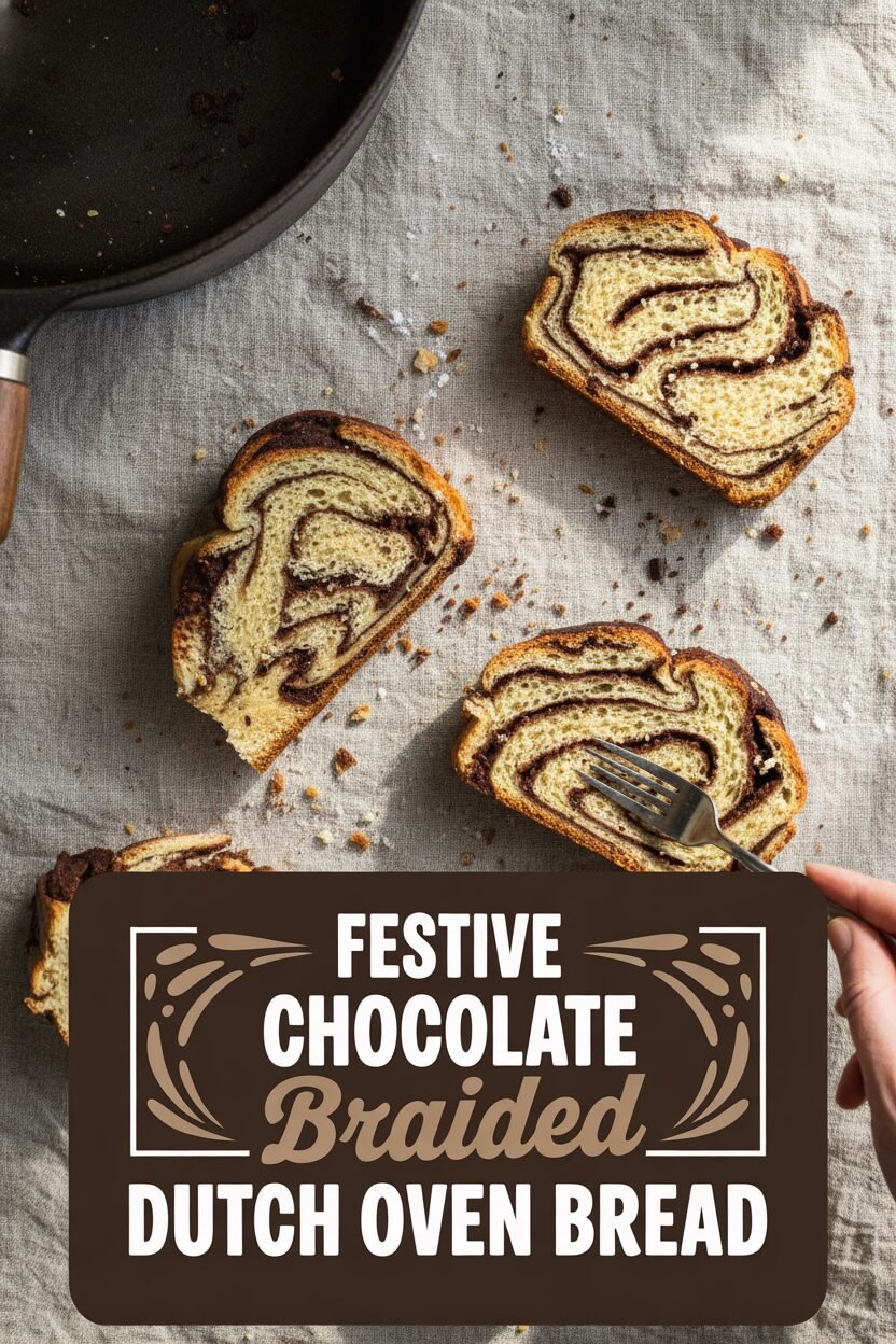 Festive Chocolate Braided Dutch Oven Bread