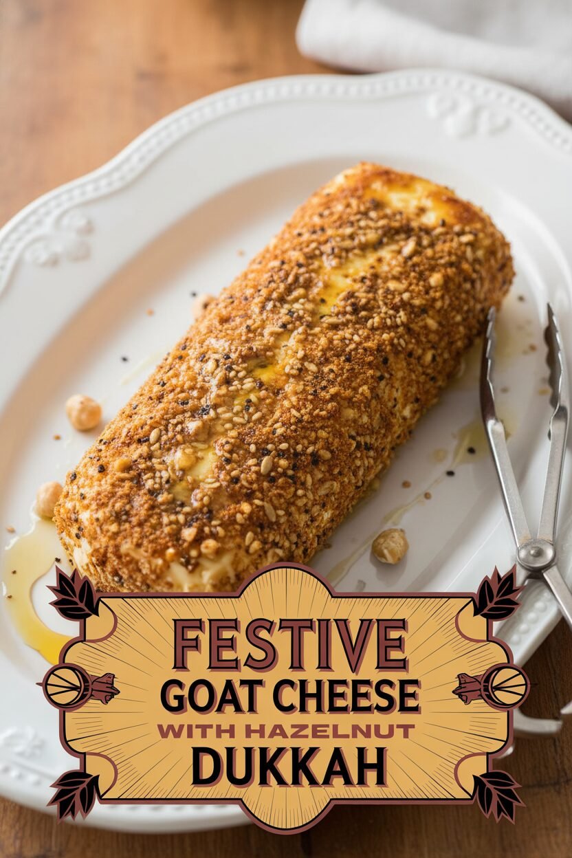 Festive Goat Cheese Log with Hazelnut Dukkah