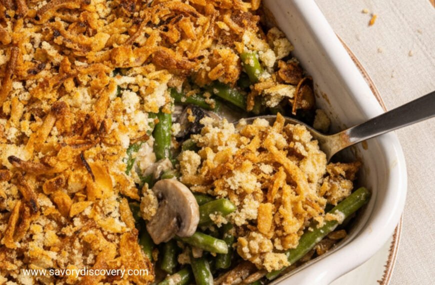 Festive Green Bean Casserole with Crispy Onions