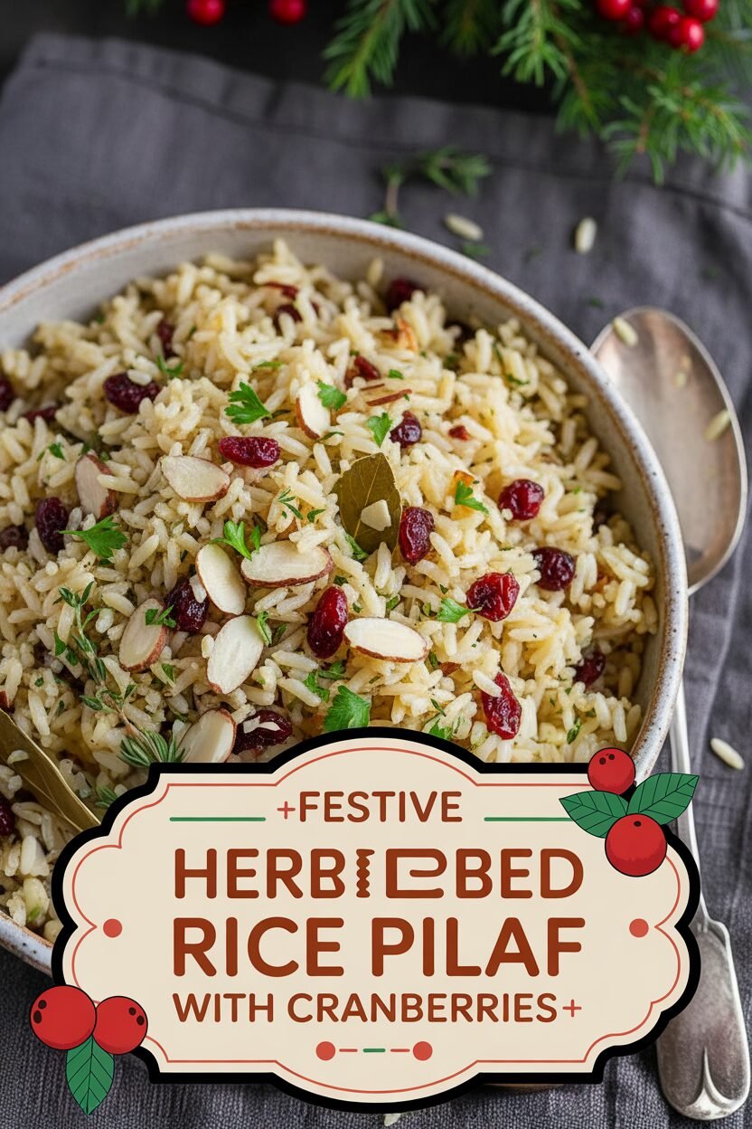 Festive Herbed Rice Pilaf with Cranberries