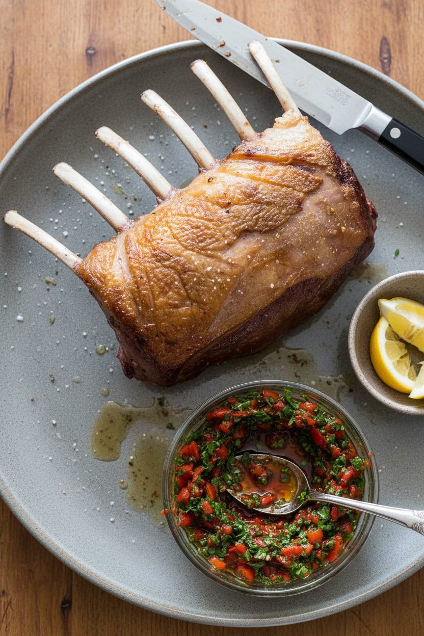 Festive Lamb with Crimson Pepper Relish