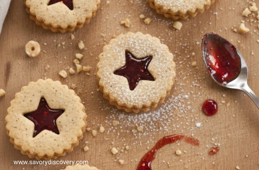 Festive Linzer Windowpane Cookies