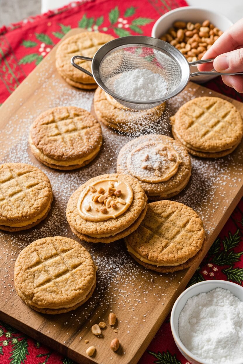 Festive Peanut Butter Cookie Sandwiches