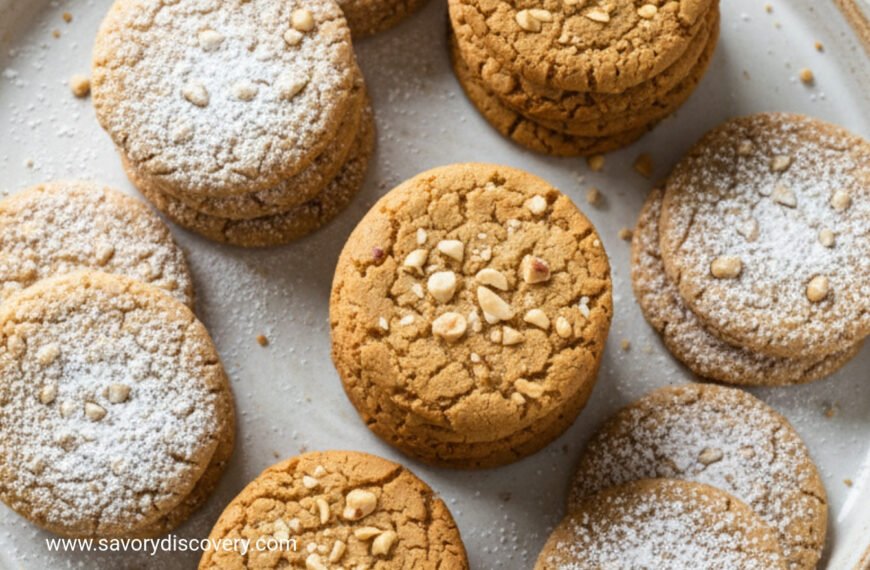 Festive Peanut Butter Snowdrop Cookies