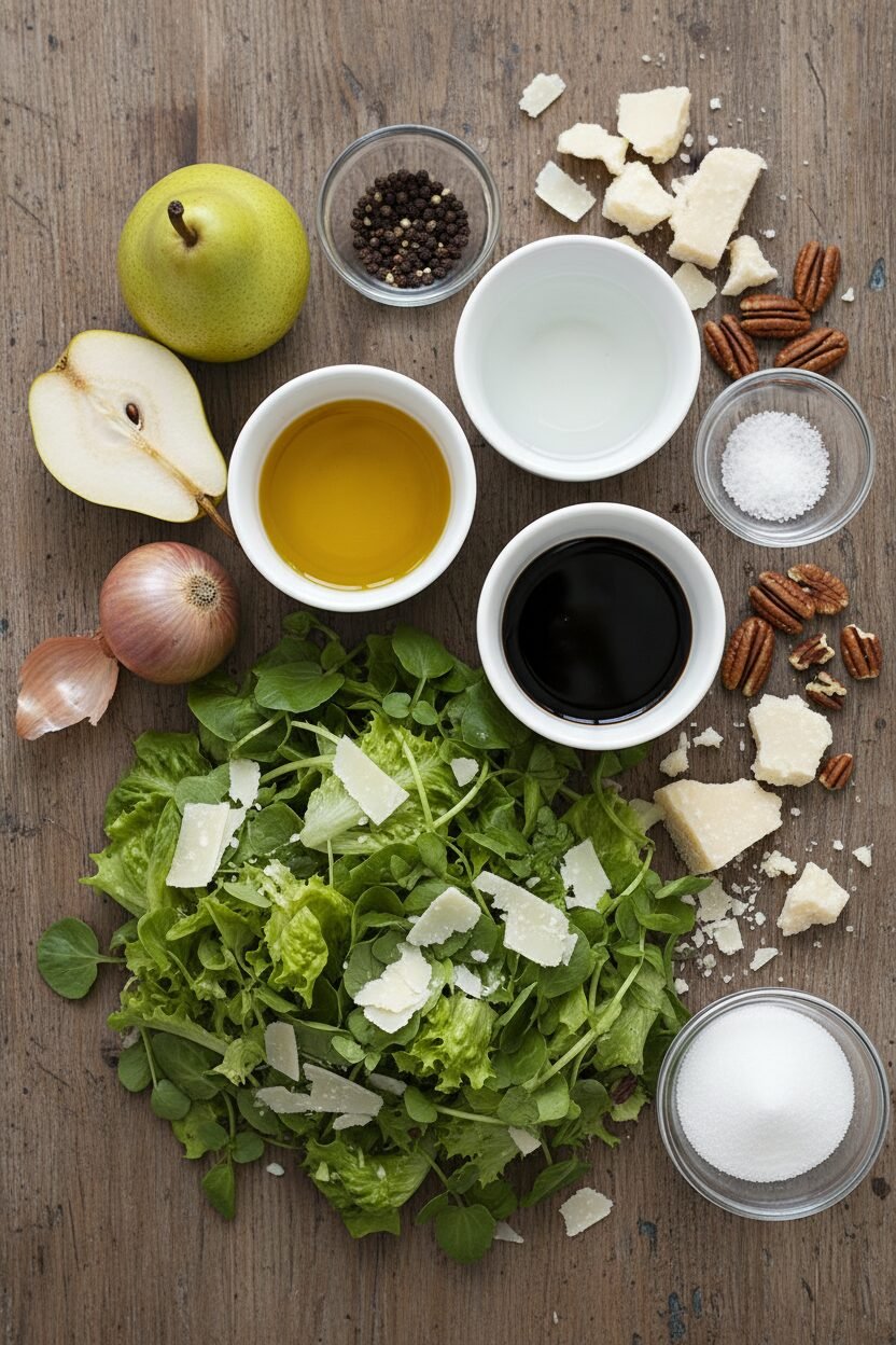 Festive Pear and Pecan Salad with Parmesan