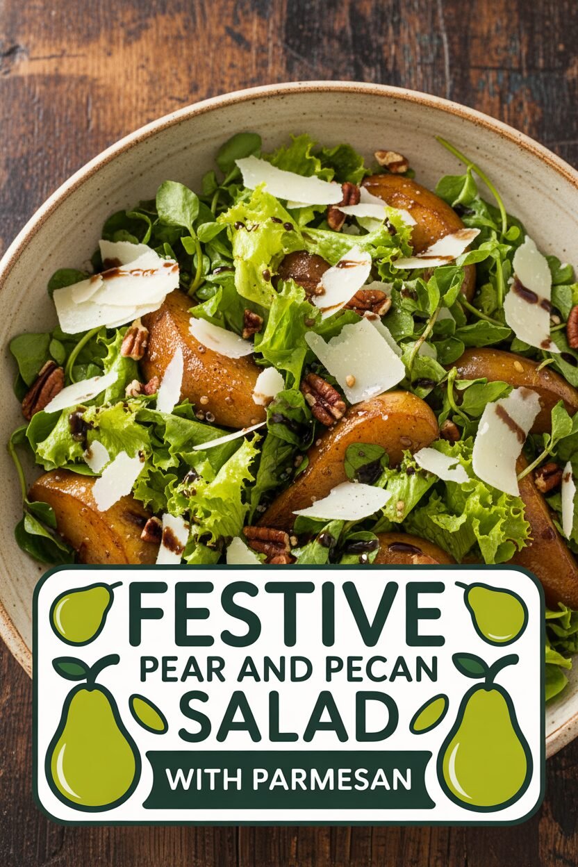 Festive Pear and Pecan Salad with Parmesan