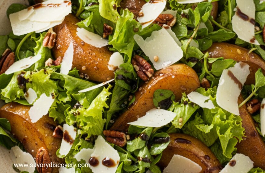 Festive Pear and Pecan Salad with Parmesan