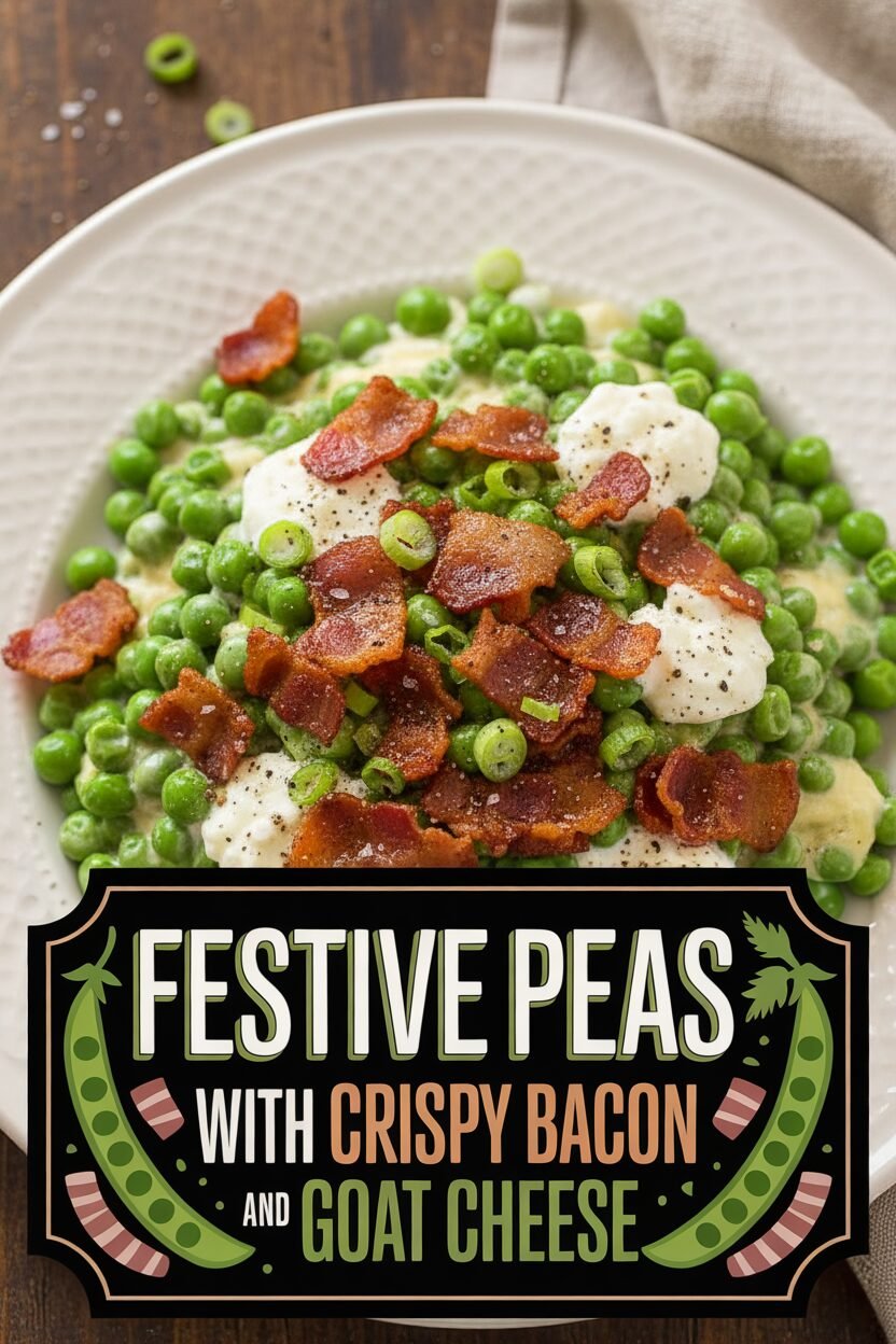 Festive Peas with Crispy Bacon and Goat Cheese