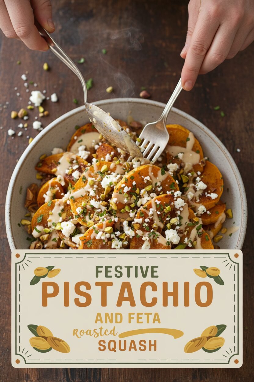 Festive Pistachio and Feta Roasted Squash
