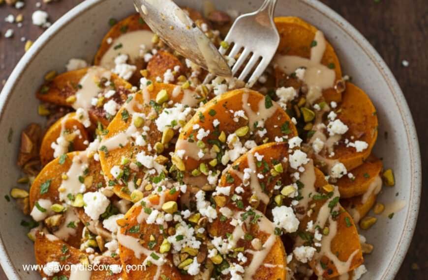Festive Pistachio and Feta Roasted Squash