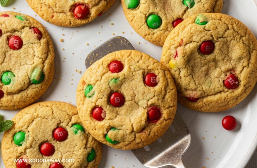 Festive Red and Green M&M Cookie Delights