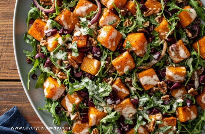 Festive Roasted Squash Salad with Tahini Dressing