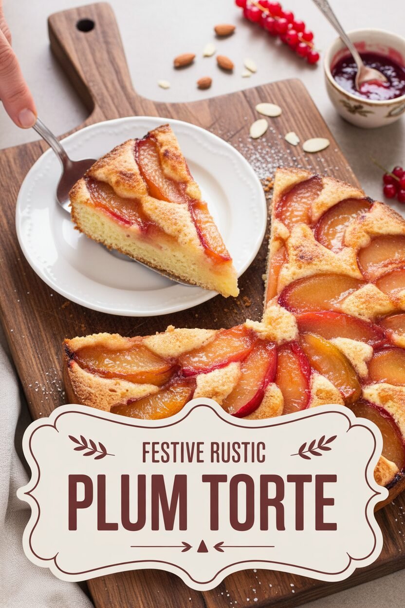 Festive Rustic Plum Torte