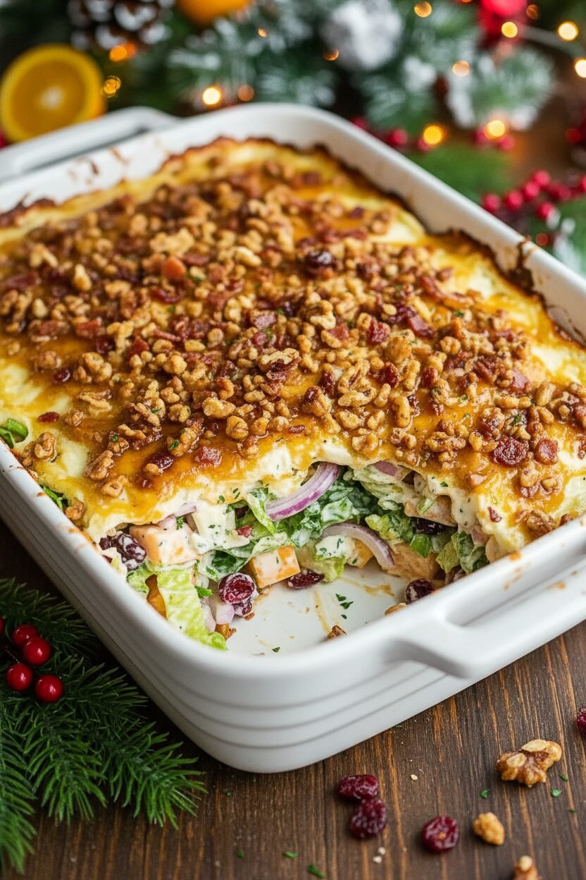 Festive Seven Layer Holiday Salad