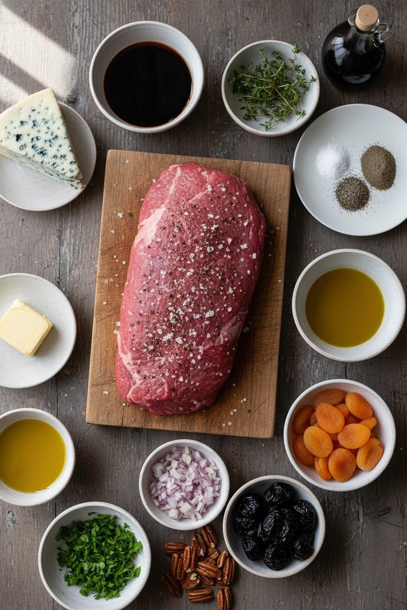 Festive Stuffed Beef Tenderloin with Fruits and Nuts