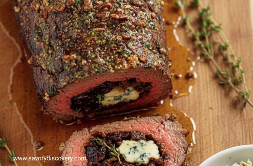 Festive Stuffed Beef Tenderloin with Fruits and Nuts