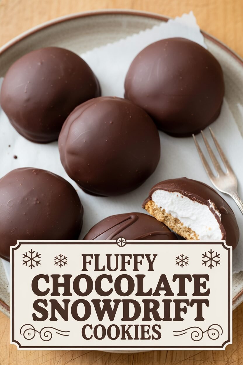 Fluffy Chocolate Snowdrift Cookies