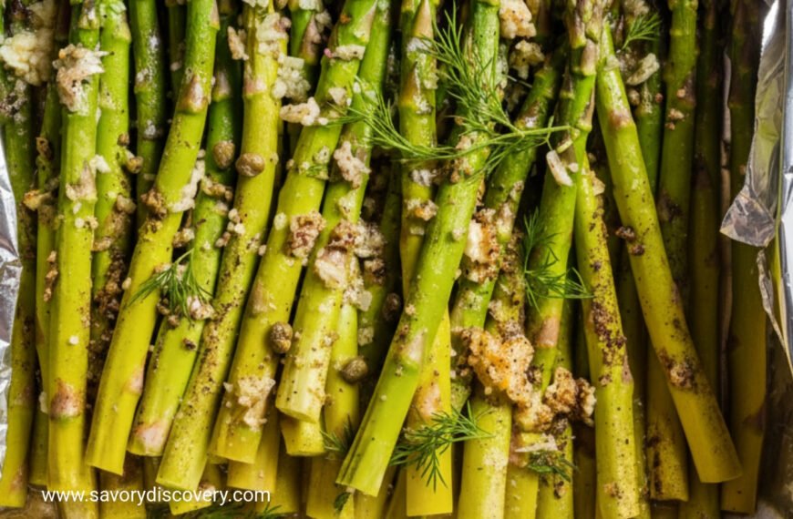 Foil Wrapped Asparagus with Dill and Capers